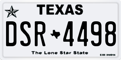 TX license plate DSR4498