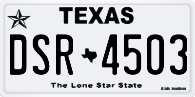 TX license plate DSR4503