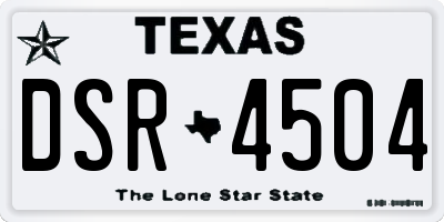 TX license plate DSR4504