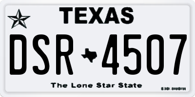 TX license plate DSR4507