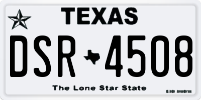 TX license plate DSR4508
