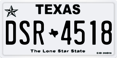 TX license plate DSR4518