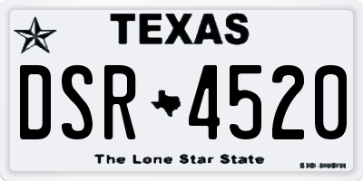 TX license plate DSR4520