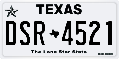TX license plate DSR4521
