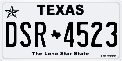 TX license plate DSR4523