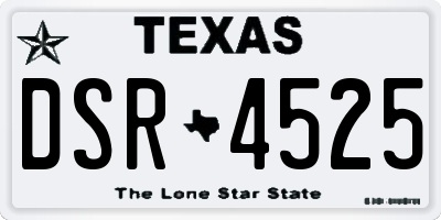 TX license plate DSR4525