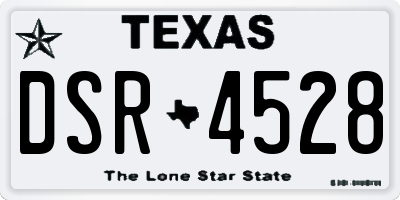 TX license plate DSR4528
