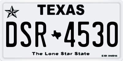 TX license plate DSR4530
