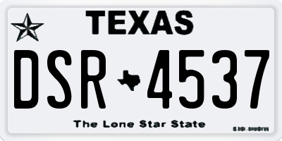 TX license plate DSR4537