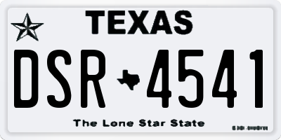 TX license plate DSR4541