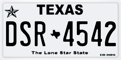 TX license plate DSR4542