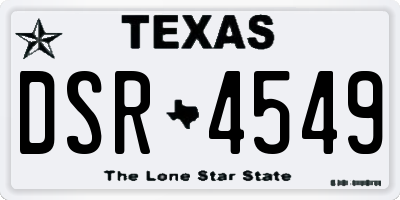 TX license plate DSR4549