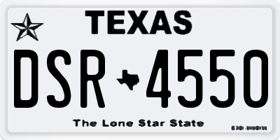 TX license plate DSR4550