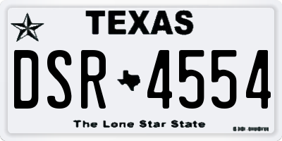 TX license plate DSR4554