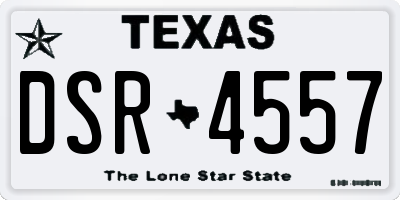 TX license plate DSR4557