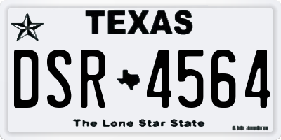 TX license plate DSR4564