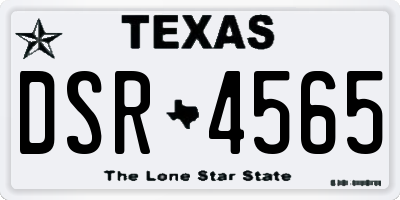 TX license plate DSR4565