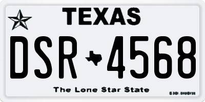 TX license plate DSR4568