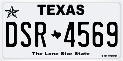 TX license plate DSR4569