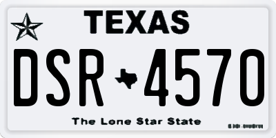 TX license plate DSR4570