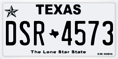 TX license plate DSR4573