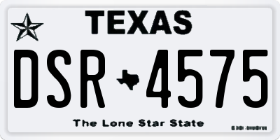 TX license plate DSR4575