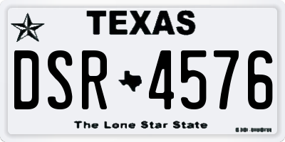 TX license plate DSR4576