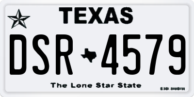 TX license plate DSR4579