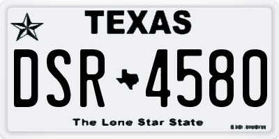TX license plate DSR4580