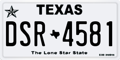 TX license plate DSR4581