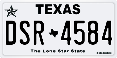 TX license plate DSR4584