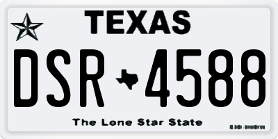 TX license plate DSR4588