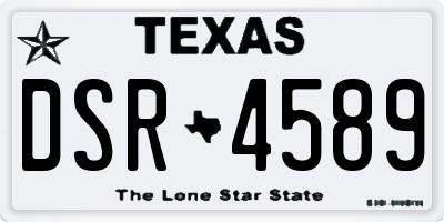 TX license plate DSR4589