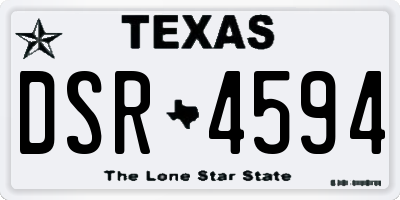 TX license plate DSR4594