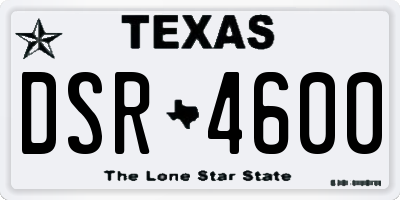 TX license plate DSR4600