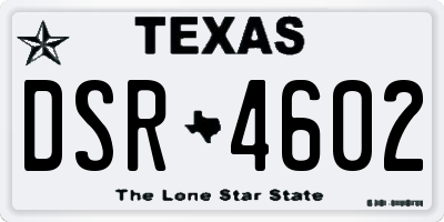 TX license plate DSR4602