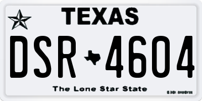 TX license plate DSR4604