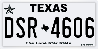TX license plate DSR4606