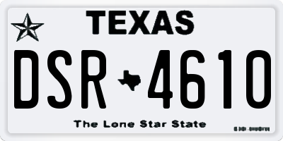 TX license plate DSR4610