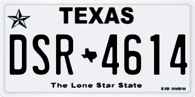 TX license plate DSR4614
