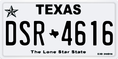 TX license plate DSR4616