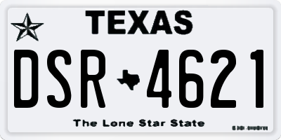 TX license plate DSR4621