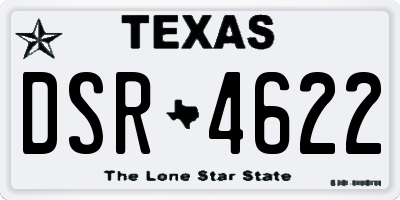 TX license plate DSR4622