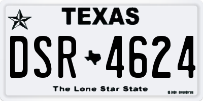 TX license plate DSR4624