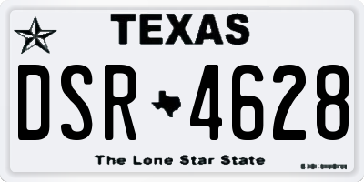 TX license plate DSR4628