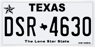TX license plate DSR4630
