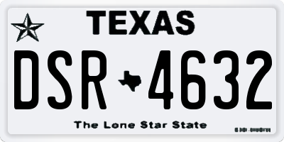 TX license plate DSR4632