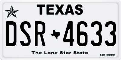 TX license plate DSR4633