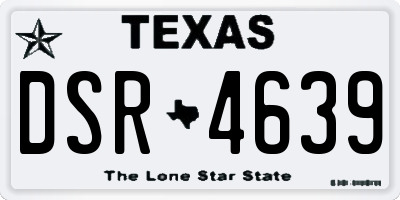 TX license plate DSR4639