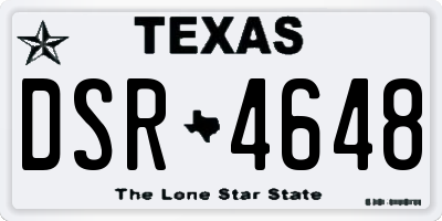 TX license plate DSR4648